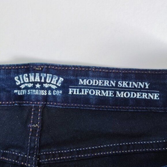 Signature by Levi Strauss Jeans modern skinny women's size W34/L32 dark blue - Picture 6 of 15